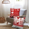 thumbnail image 2 of Valentines Day Throw Pillow Covers 20x20 Set of 2 Red Stripes Love Heart Decorative Pillow Cases Valentine Buffalo Plaid Outdoor Pillowcase for Sofa Couch Home, 2 of 6