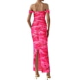 thumbnail image 2 of Vestido PRETTYGARDEN Floral de Verano 2025, Hombros Descubiertos, Fruncido, Talla Grande, 2 of 5