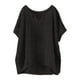 thumbnail image 3 of Camisetas de talla grande,Camiseta de lino para mujer, manga corta, cuello en V, blusa informal transpirable, tejido de poliéster, para uso doméstico, sopatenor, 3 of 9