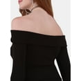 thumbnail image 3 of No Boundaries Off-the-Shoulder Bodysuit with Long Sleeves, Women's and Women's Plus, 3 of 5