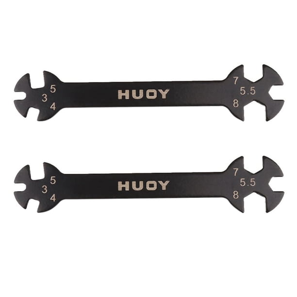 2X Llave de Herramienta Especial Multifuncional 6 En 1 RC 3/4/5 / 5.5 / 7 / 8MM para Tensores Y Tuercas