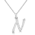 thumbnail image 1 of Personalized Diamond Script Letter Initial Necklace in 14k White Gold, 1 of 2