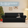 thumbnail image 3 of Stretch Sofa Slipcovers Couch Covers for 3 Cushion Couch Sofa Pet Friendly Non Slip Sofa Cover Washable Furniture Protector with Elastic Bottom (Large, Black), 3 of 5