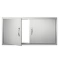 thumbnail image 6 of KFFKFF Barbecue Access Portal, 42W x 21H Inch Twin Exterior Cuisine Gateway, Stainless Steel Recessed Entry, Wall Upright Door with Grips, for Barbecue Island, Grill Spot, External Storage, 6 of 9