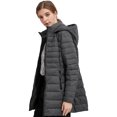 thumbnail image 4 of Orolay Women's Lightweight Down Jacket Water-Resistant Hooded Puffer Coat Grey L, 4 of 6