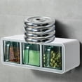 thumbnail image 5 of Salt Container With Lid And Spoon, Clear Seasoning Rack Spice Pots, 3 Piece Seasoning Box For Home Kitchen Café Storing Salt Sugar Pepper Spice Horizontal and Vertical Wall Hanging - Grey & Green, 5 of 5