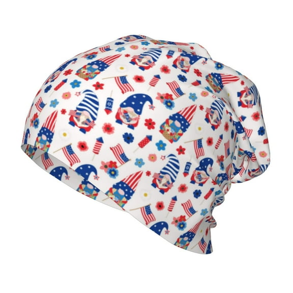 Qokaie 4th Of July Unisex Baby Beanie Hat Infant Toddler Kid Hats Baby Soft Cute Knit Cap Nursery Beanie