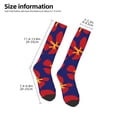 thumbnail image 2 of Naloa Red Floral Knee Socks, High Socks Long Stretchy Sock Women Knee High Stocking, Long Socks for Women, 2 of 6