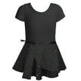 thumbnail image 6 of Eltusu Girls Ballet Dance Dress, Performance Cotton Short Sleeve Practice Leotard Skirts Black Size 2-13 T, 6 of 8