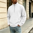 thumbnail image 6 of Fashion Mock Neck Sweatshirts for Men Corduroy Half Zip Long Sleeve Pocket Loose Fit Oversized Casual Everyday Fall Winter Tops, 6 of 8