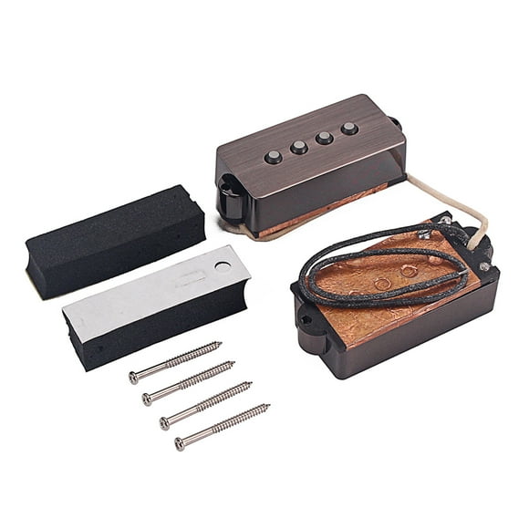 Sonducket Pastillas de orificio de sonido p-bass de 2 piezas con tornillos de montaje, puente de cuerda, piezas de repuesto de precisión, Kit de Accesorios para instrumentos musicales