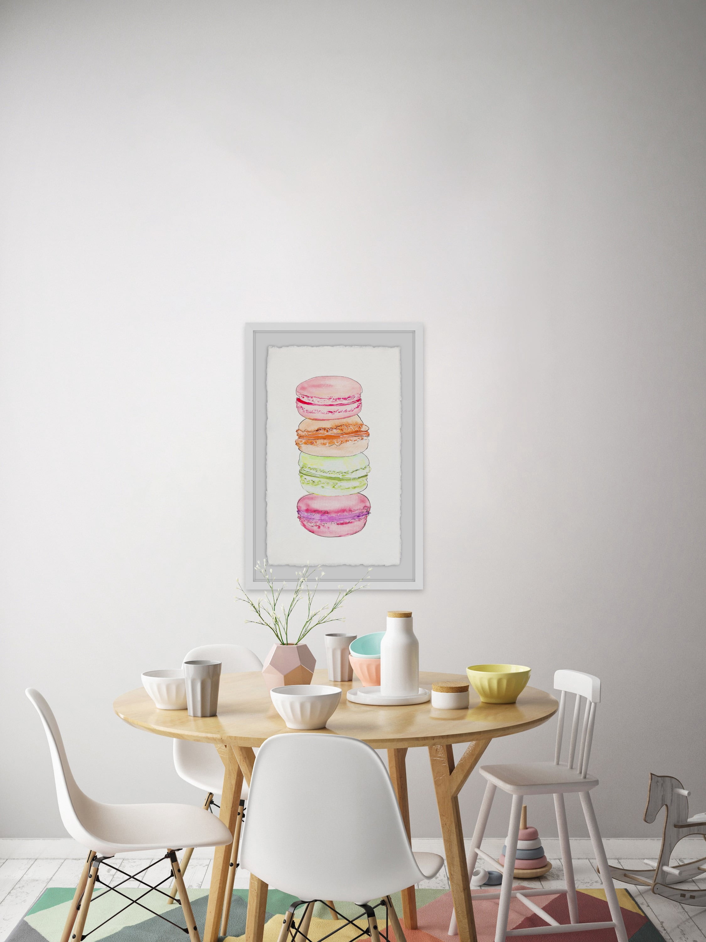 Macaron Tower Framed Painting Print