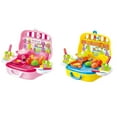 thumbnail image 2 of Pretend Play Children Simulation Kitchen Cooking Tableware Dressing Suitcase Kids Plastic Toy Set, 2 of 9