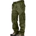 thumbnail image 3 of ENCCRWIN Men's Heavy-Duty Multi-Pocket Work Pants, Reinforced Knees, Comfortable Fit for Work, Hiking, and Casual Everyday Use,Army Green 30, 3 of 5