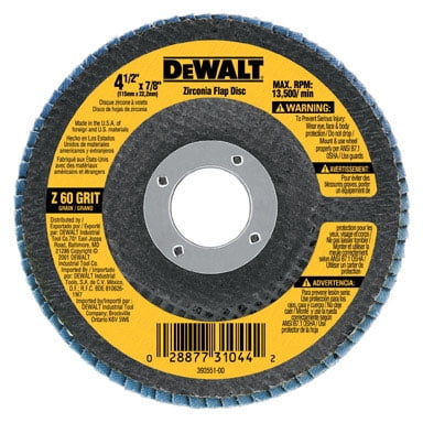 

4-1/2 x 7/8 60 Grit Zirconium T29 Flap Disc