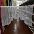 thumbnail image 3 of Visland 2PCS Lace Curtain Voile Coffee Curtain Vintage Style Cafe Window Tier Kitchen Dining Room Home Decoration Treatments, 3 of 7