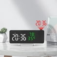 thumbnail image 6 of ZPAQI LED Mirror Alarm Clock Projecting Time Temperature Humidity Modern Clock 12/24, 6 of 21