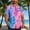 Shirts-5Pink, variant on LEKWK Hawaiian T-Shirts for Men Short Sleeve Collared Button Down Shirts Lightweight Floral Print Loose Fit Beach Party Vacation Wear Blue XXXL