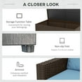 thumbnail image 5 of Outsunny Cushioned Patio Furniture Set, Storage Coffee Table, Blue, 5 of 9