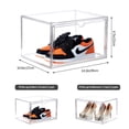 thumbnail image 7 of X-Large Clear Stackable Sneaker Display Case with Magnetic Door, Sturdy Shoe Box Organizer Holds up to Men's Size 14（2 Pack), 7 of 7