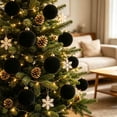 thumbnail image 4 of Hvmvliv 6 Pack Flocked Christmas Tree Ball Ornaments with Soft Velvet Finish for Xmas Holiday Decor, 4 of 7