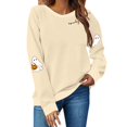 thumbnail image 2 of YVNAURA Women's Fashion Graphic Print Oversized Crewneck Sweatshirt Long Sleeve Loose Fit Casual Pullover Top Fall Spring Trendy Street Style Tee 1 Pack, Khaki,XXXL, 2 of 4