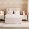 thumbnail image 2 of Newest Twin Size Upholstered Platform Bed with a Hydraulic Storage System, Beige, 2 of 9