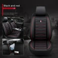 thumbnail image 4 of 1 Piece Universal Car Seat Covers Full Set, Waterproof PU Leather Car Seat Covers, Universal Fit for Auto Truck Van SUV, Black & Red, 4 of 6