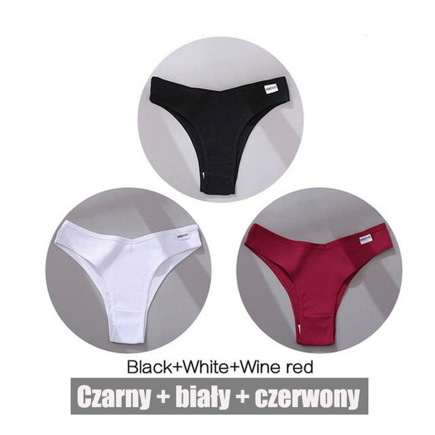 FINETOO 3 unids set de bragas de mujer ropa interior brasilena de algodon Tanga Sexy con cintura en V para mujer ropa interior femenina lenceria intima Tan Jianjun unisex Bodega Aurrera en