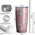 thumbnail image 3 of Dog Design Tumbler Stainless Steel Insulated Travel Coffee Cups with Lid and Straw Ideal Memorial Gift for Dog Dad/Mom,20oz, 3 of 6