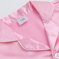 thumbnail image 3 of WIBACKER 5-12Y Girls Boys Pajamas Satin Pajama Set Silk Pjs Short Sleeve Sleepwear Kids Button-Down Nightwear, 3 of 10