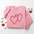 thumbnail image 4 of mihongmao Valentine T Shirts for Women Round Neck Fall Printed Printed Hoodie Long Sleeved Pink S, 4 of 5