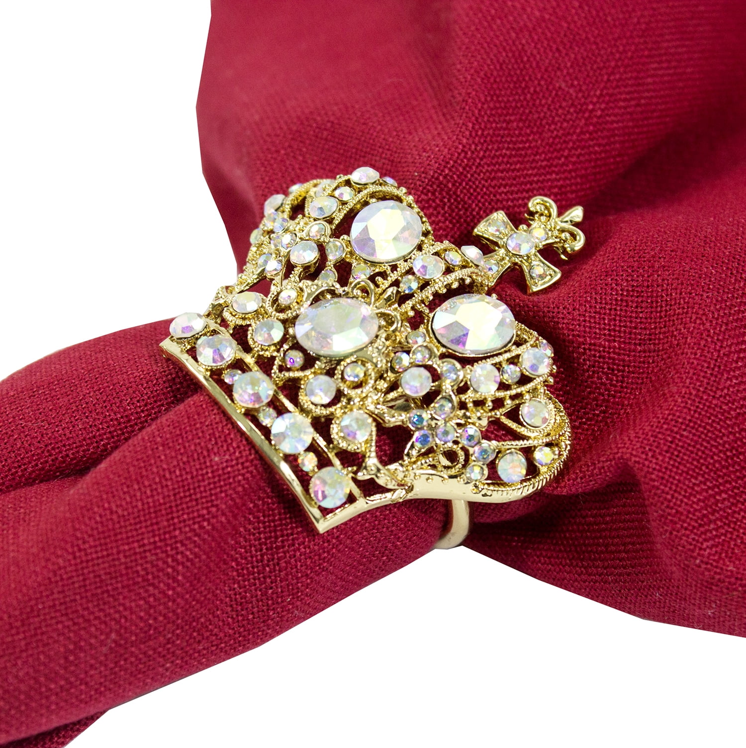 Metal Jeweled Napkin Rings Set of 4 (CrownBejeweled