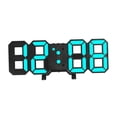 thumbnail image 2 of Digital Alarm Clock Large Display LED Wall Clock for Bedside Home Study Room Black and Blue, 2 of 9