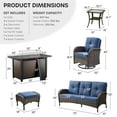 thumbnail image 4 of Bellefurn 7 Pieces Patio Furniture Sets with Fire Pit Table,Swivel Rocker Chairs,Rattan Sofa and 2 Ottomans,Outdoor Conversation Set with for Porch Deck Backyard Poolside, 4 of 14