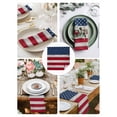 thumbnail image 4 of Cloth Napkins Set of 2 - 20x20 Inches, Wooden American Flag Washable Reusable Table Napkins, Independence Day Star Striped Flag Soft & Absortbent Dining Napkin for Party Wedding Hotel Restaurant, 4 of 8