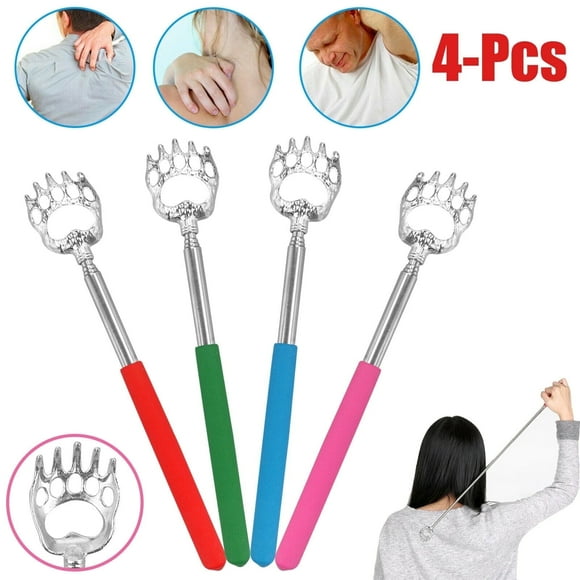 Hongan Rascadores con Parte Trasera de Garra de Oso Largo de Acero Inoxidable de 4 Piezas, Extensible a 22 Pulgadas, Juego