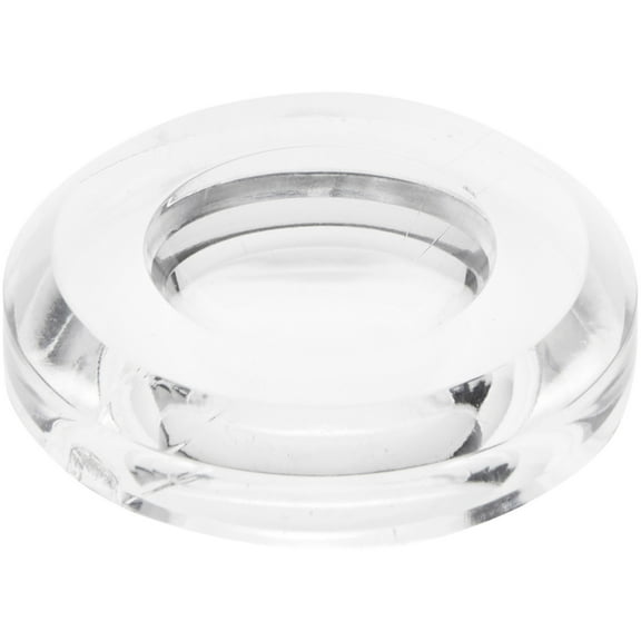 Plymor Clear Acrylic Round Display Base with Indented Circle to Hold Egg, Marble, Ball or Sphere, 2" W x 2" D x 0.5" H (1.1875" Circle), Pack of 2