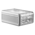 thumbnail image 1 of Organizador de contenedores reutilizables de 2 capas para refrigerador con cajón para huevos Gris L, 1 of 9