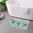 thumbnail image 3 of FJPT Non Slip Flannel Floor Mat Kitchen Mat Starfish Seashell Beach Design For Bathroom Kitchen Bedroom Decor 24x16 inch, 3 of 5