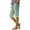 Green, variant on Women's Casual Striped Printed Side Button Trendy Bermuda Shorts, Loose-Fit Elastic Waist Straight Leg with Comfortable Pockets,Coffee L