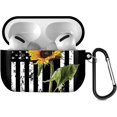 thumbnail image 4 of Sunflower American Flag Airpods Case Compatible with AirPods Pro Protective Shockproof Cover Wireless IBAOLEA Case with Key Chain for Teens Adults IBAOLEA 2 Sunflower Flag 01, 4 of 5