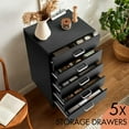thumbnail image 4 of TUSY 5-Drawer Chest, Storage Dresser Cabinet with Wheels, Black, 4 of 7