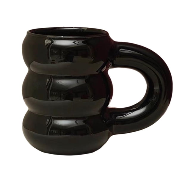 Taza con forma de neumático Vasos personalizados Taza de agua de porcelana Negro azabache