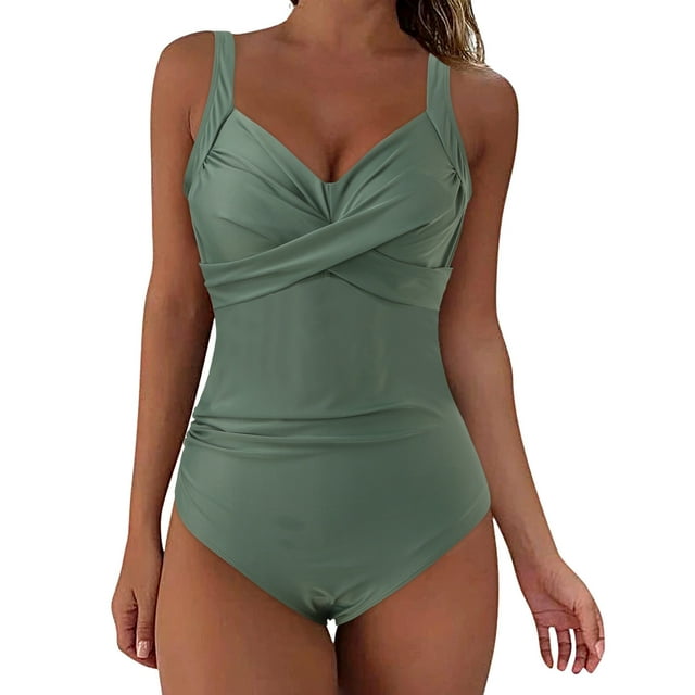 Gubotare Womens One Piece Bikinis Swimsuit Tummy Control High Waisted Bathing Suit,AG S