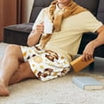 thumbnail image 4 of Daiia Sloth Yoga Mens Woven Stretch Pajama Short,Short Pajama Pants-X-Large, 4 of 9