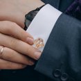 thumbnail image 4 of PENIKOKO 2Pcs Golden Crown Cufflinks Mens Rhinestone Shirt Button Covers Elegant Zinc Alloy Jewelry, 4 of 8
