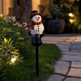 thumbnail image 5 of Christmas Solar Pathway Lights, Snowman Solar Stake Light Outdoor, Waterproof Warm White LED Ground Light with Solar Panel Auto Dusk to Dawn for Lawn Garden Yard Decor Iron 19.7 in, 5 of 7