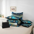 thumbnail image 4 of YST Watercolor Abstract Marble Bedding Set Teal Navy Foil Print, Full (7 Count), 4 of 4