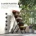 thumbnail image 4 of Outsunny 5-Tier Raised Garden Bed with Leaking Holes for Outdoor, Brown, 4 of 10